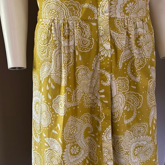Boden Mimosa Yellow Paisley Garden Leila Shirt Dress 12 - Picture 7 of 12